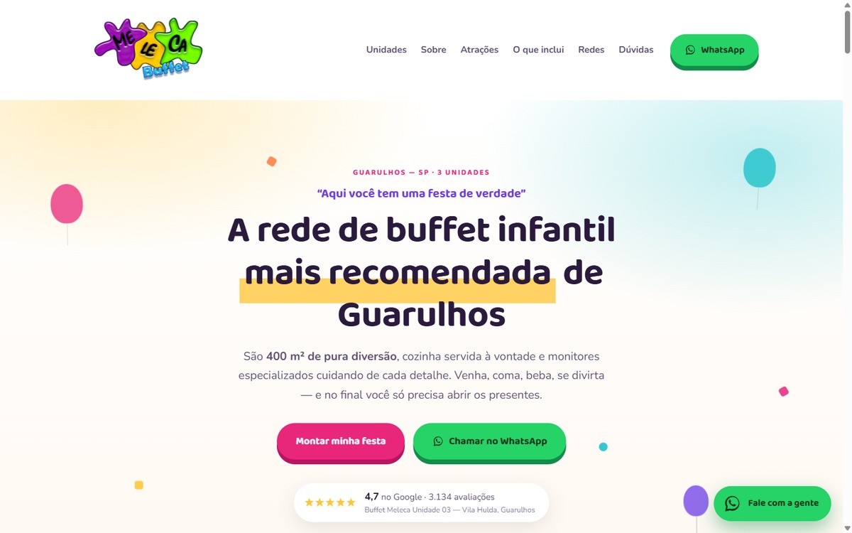 Tela de Buffet Meleca