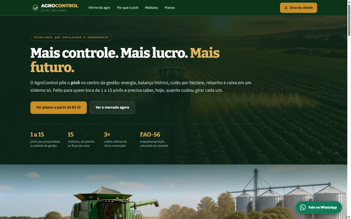 Tela de Site AgroControl